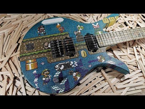 Making a Super Mario Guitar from 10,000 Lollipop Sticks (Full Build)