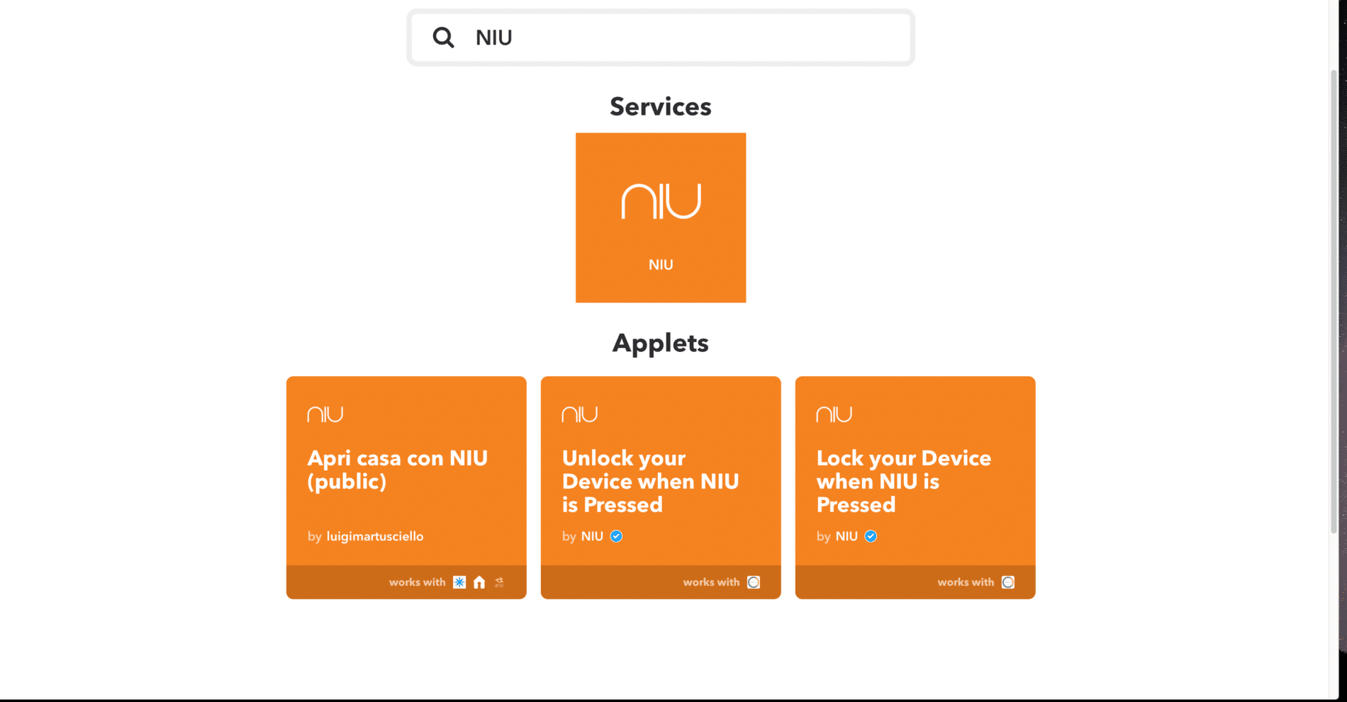 NIU Buttons IFTTT