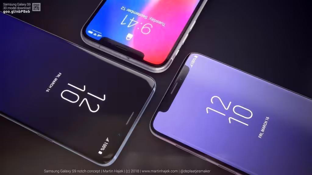 Galaxy S9 N: Der einzige gelungene iPhone X-Klon bleibt Konzept-Studie Galaxy S9 Notch: Der einzige gelungene iPhone X-Klon bleibt Konzept-Studie
