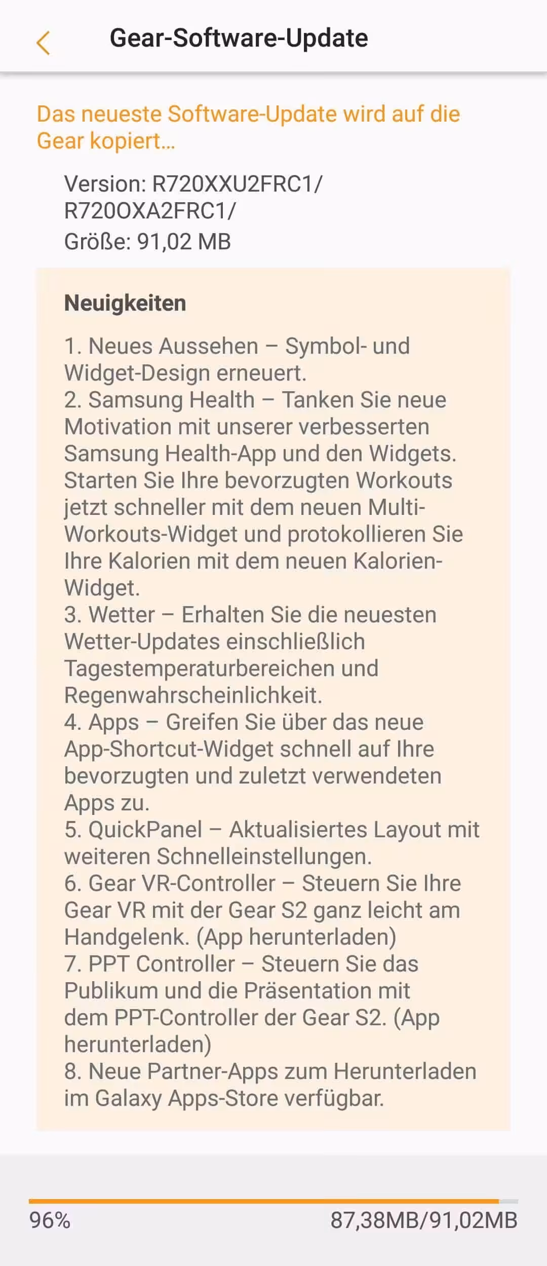 Gear S2 Update haucht Samsungs älterer Smartwatch neues Leben ein Gear S2 Update Changelog-2