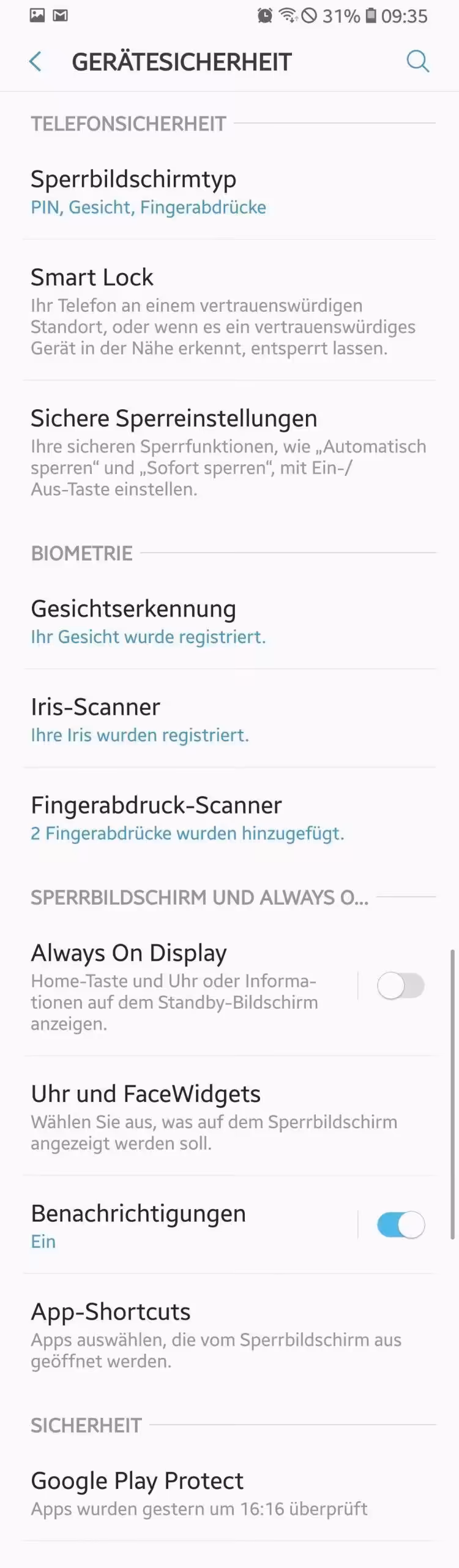 Galaxy S8: diese Option fehlt beim 2017er-Modell.