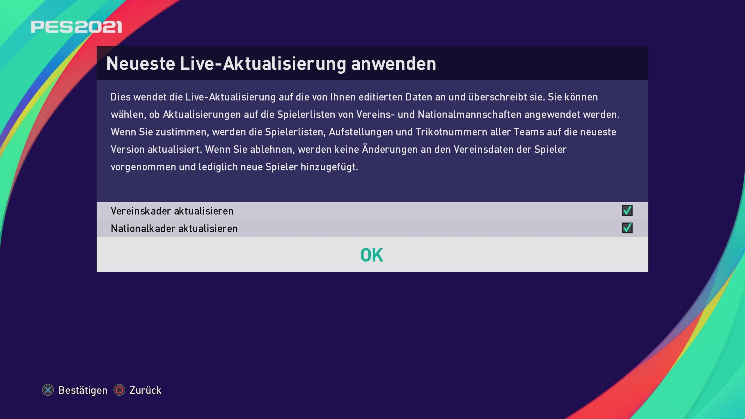 PES 2021 Patch Live Aktualisierung anwenden