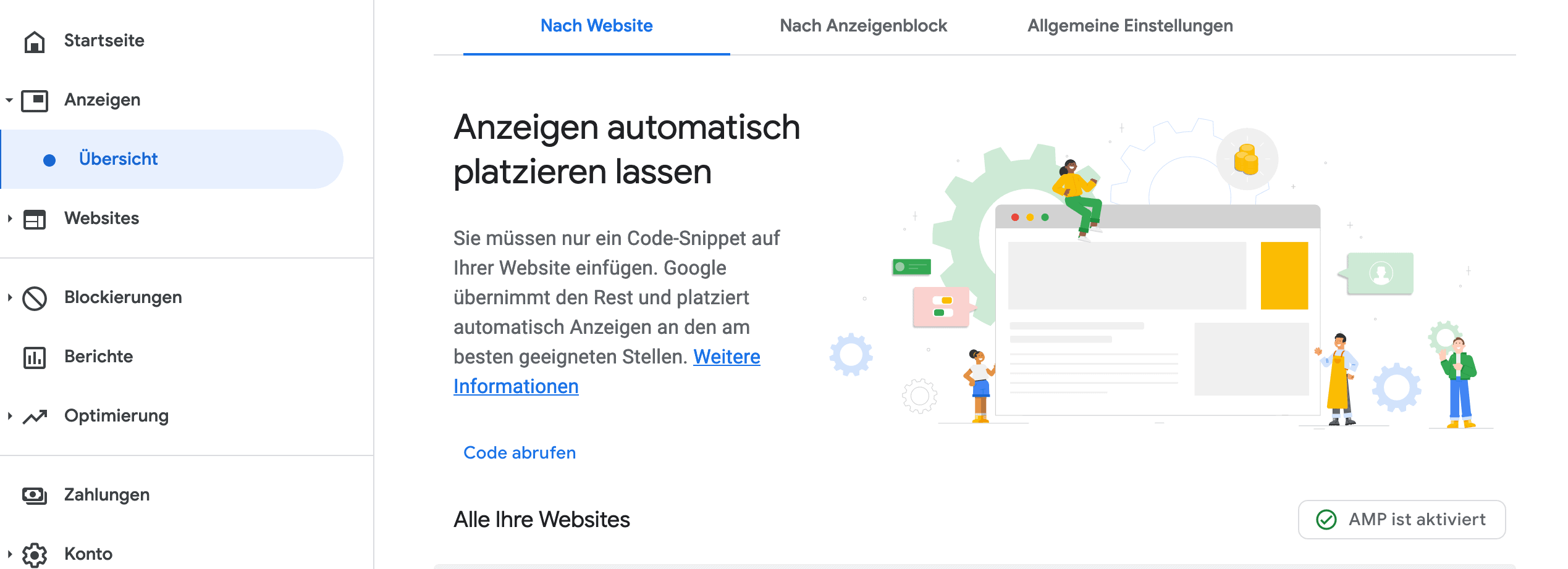 Automatische Adsense Anzeigen auf AMP Seiten - so geht's Screenshot Uebersicht – Google AdSense • 🚀 techboys.de : 💡Smarte Technik & Hardware für den Alltag