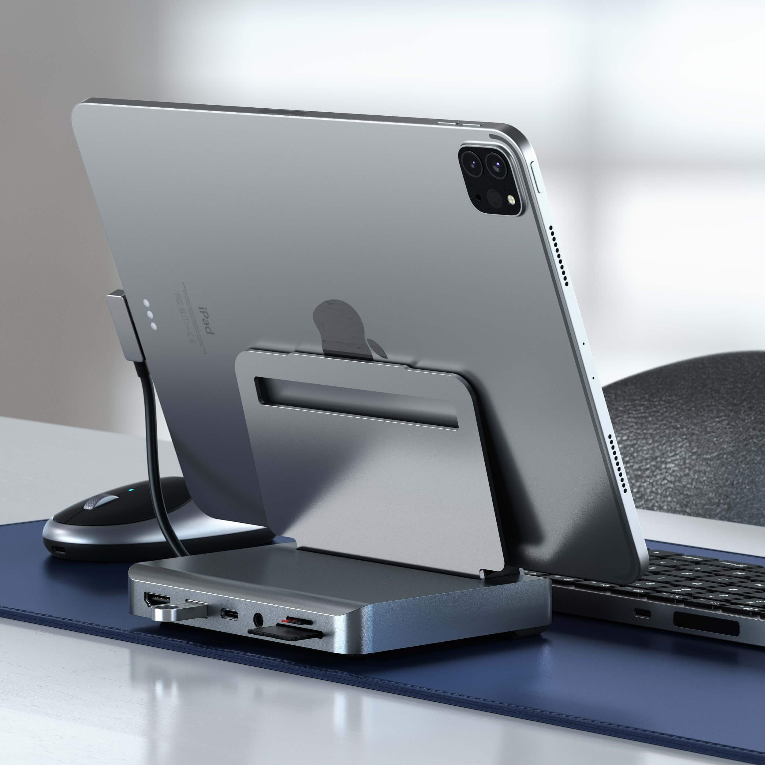 Satechi Aluminium Stand Hub fürs iPad Pro nun erhältlich Satechi Aluminum Stand Hub for iPad Pro space gray_06