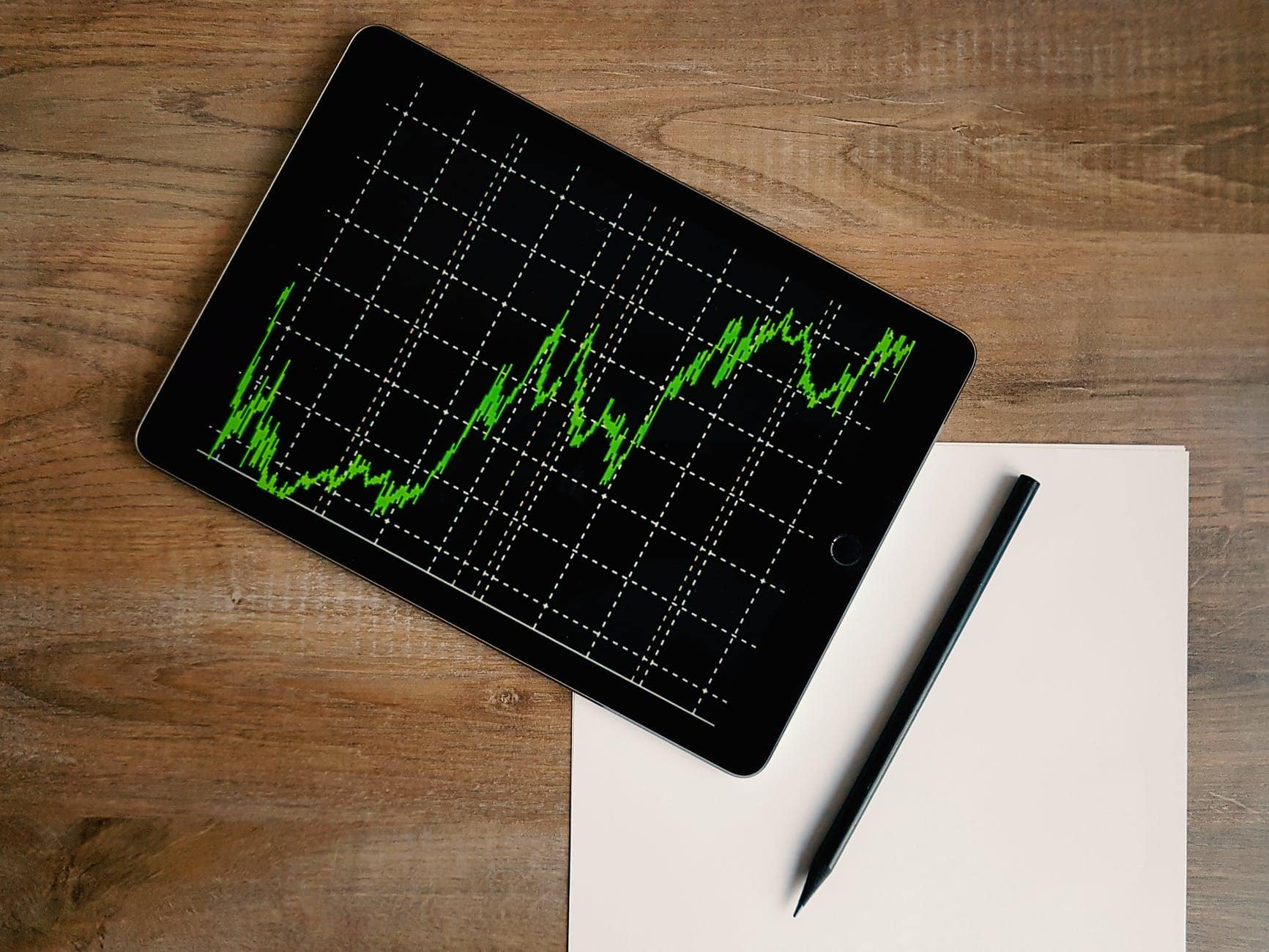 Binäre Optionen erfolgreich handeln – vom Einsteiger zum Profi graphs display on an ipad