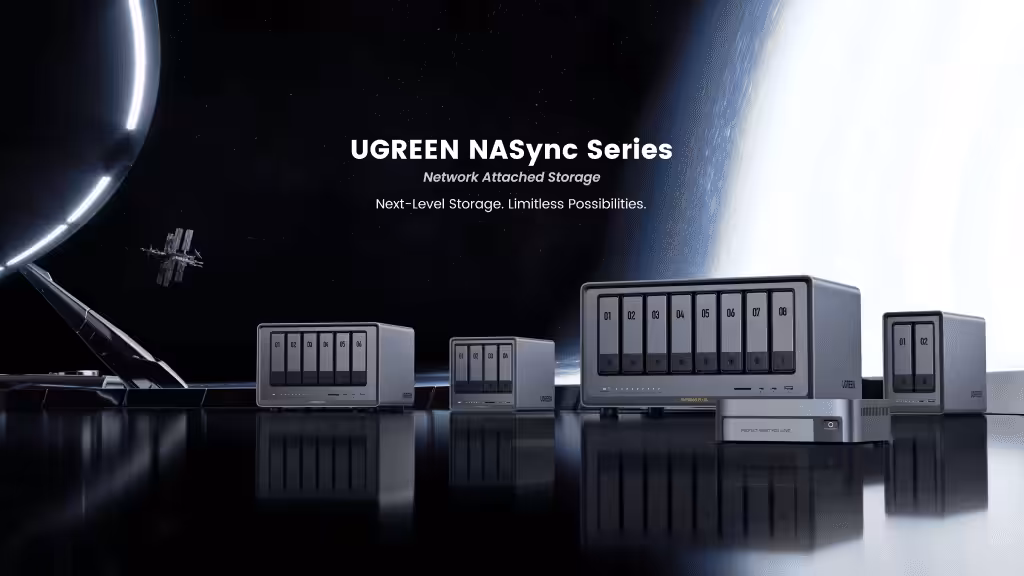Ugreen NAS-Sync Serie Netzwerk-gekoppelte Speicherlösung für private und geschäftliche Nutzung, ideal für datengestützte Smart Home Anwendungen und Streaming.
