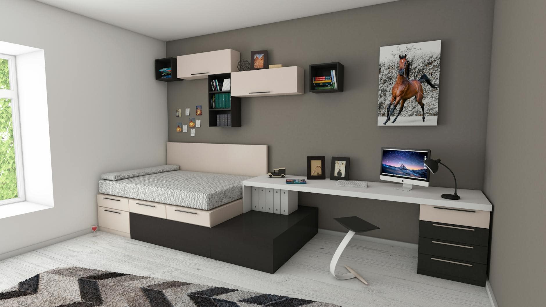 Wie sich Internetfernsehen (IPTV) und Smart Home sinnvoll verbinden lassen white and black desk beside bed and window