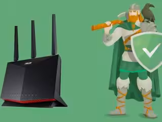 High-Speed Asus WLAN-Router mit 4 Antennen, ideal für Smart Home Netzwerke und Streaming.