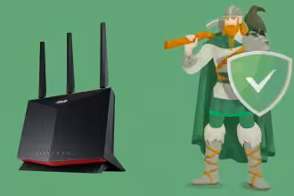 High-Speed Asus WLAN-Router mit 4 Antennen, ideal für Smart Home Netzwerke und Streaming.