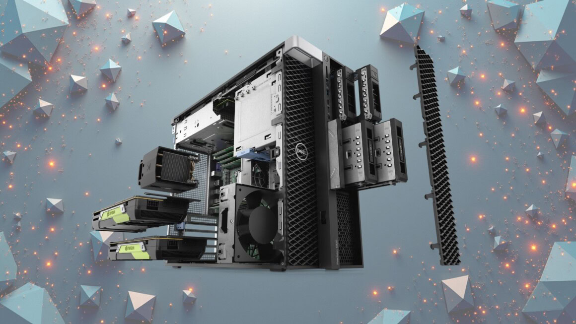 Modulares Server-Gehäuse mit Hardware-Komponenten wie Grafikkarten und Lüftern, ideal für leistungsstarke Smart Home und Streaming-Anwendungen.
