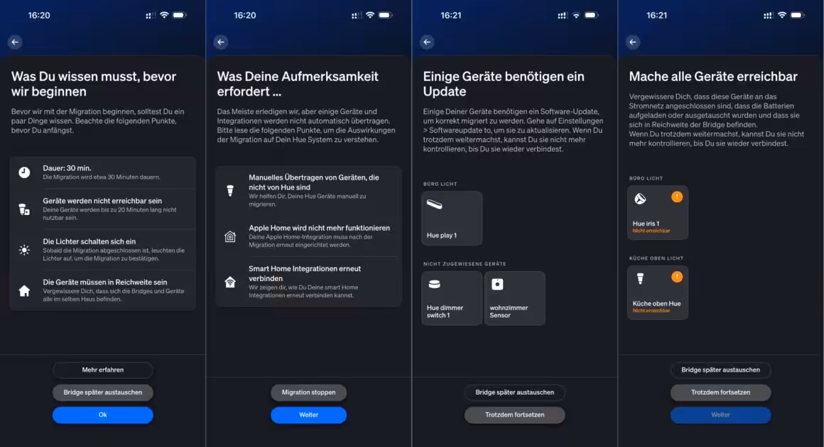 Hue Bridge Pro – die Migration, die mich fast erleuchtet hätte Smart Home System mit verbundenen Geräten und Software-Updates auf dem Smartphone.