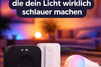 Helles, farbiges Hue-Licht zum Smart Home Steuern und Energiesparen.