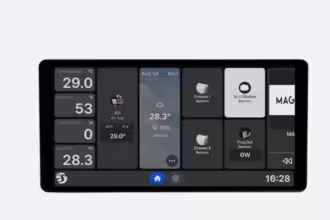Intelligentes Wandpanel für Heizung, Beleuchtung und Geräte im Wohnraum. Modernes Design, einfache Bedienung, kompatibel mit verschiedenen Smart Home Systemen.