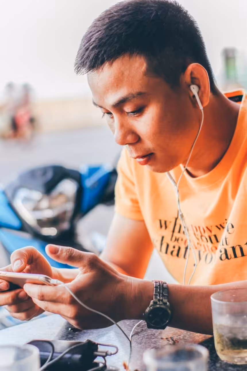 man using mobile phone