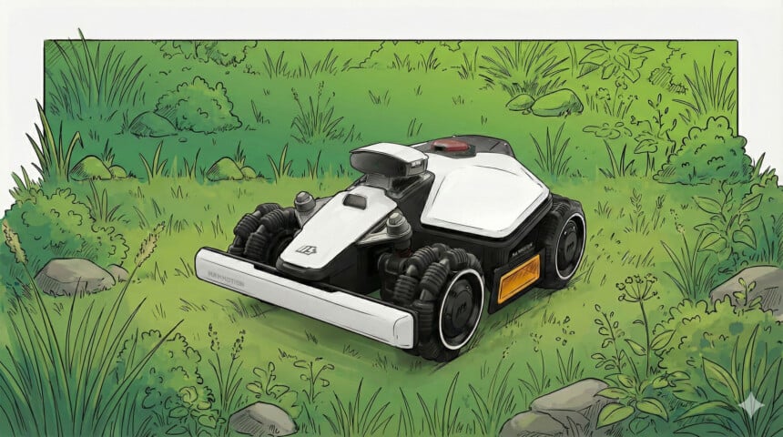 Mähroboter im Gras, Themen-Hub auf techboys.de