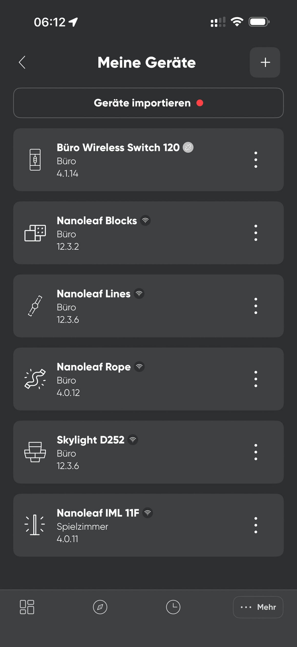 IKEA SKÅDIS + Nanoleaf Rope: Hübscher Unfug für 70 Euro Nanoleaf App Geräteübersicht: Blocks, Lines, Rope und Skylight im Raum Büro