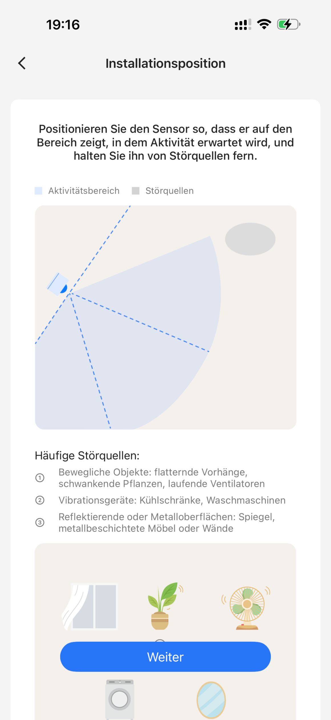 Meross MS605 im Test: mmWave-Radar, das mich auf dem Sofa nicht findet Meross App Installationsanleitung: Störquellen wie Vorhänge, Ventilatoren und Spiegel vermeiden