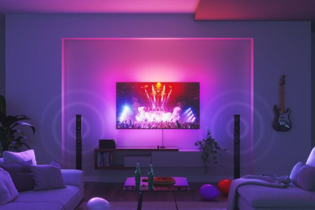 Nanoleaf SmartThings Music Sync mit 4D-Wandpaneelen im Wohnzimmer