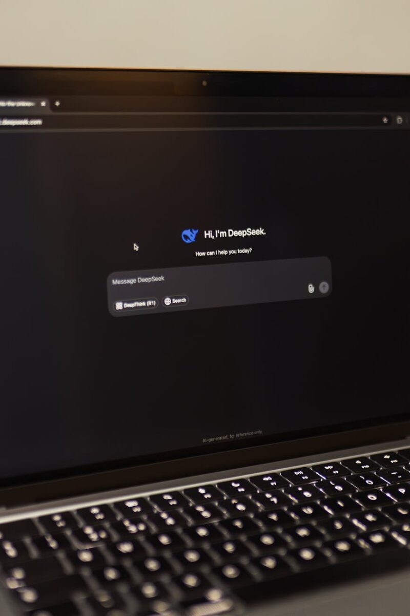 interactive ai interface displayed on laptop