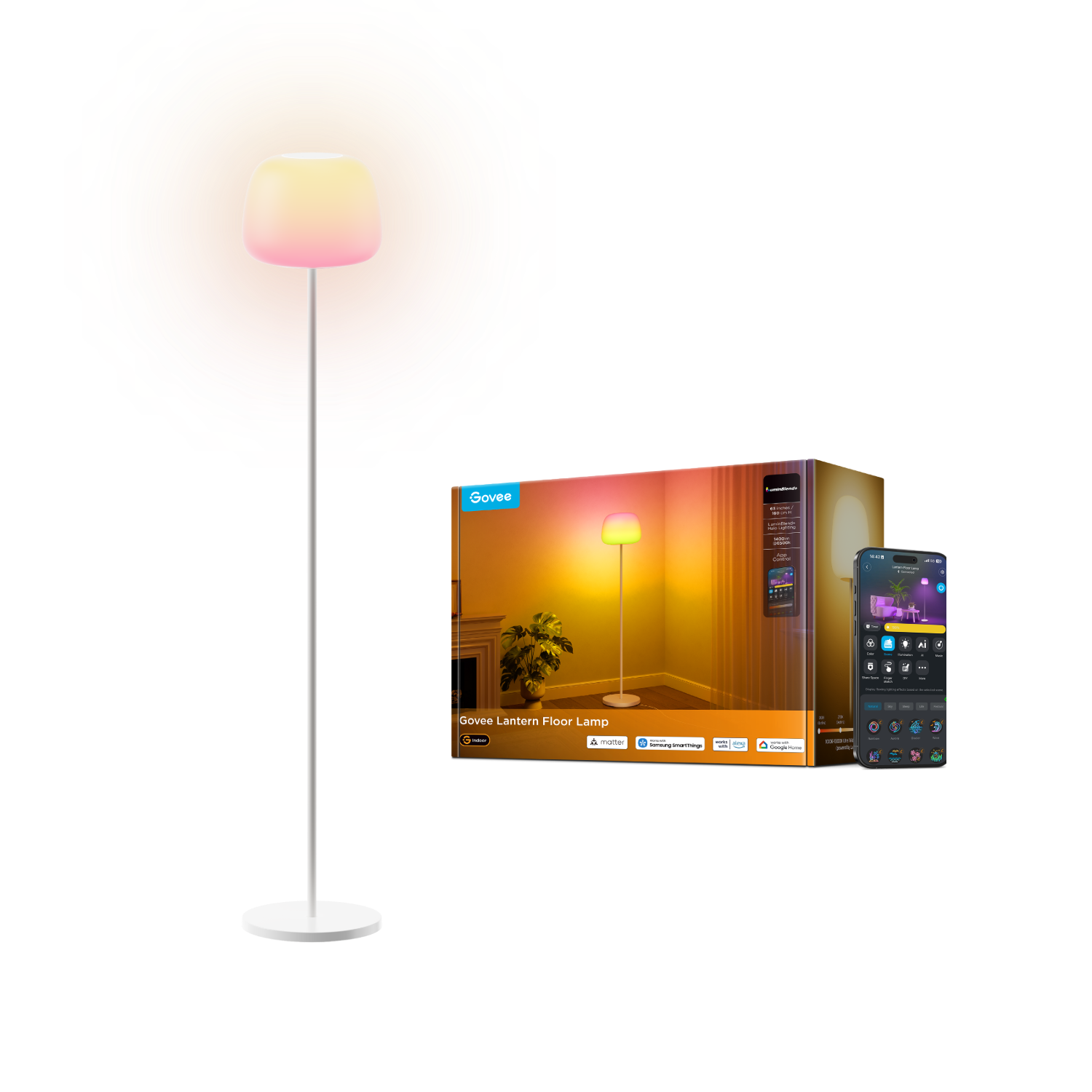 Govee Lantern Floor Lamp mit Halo-Beleuchtung im Schirm