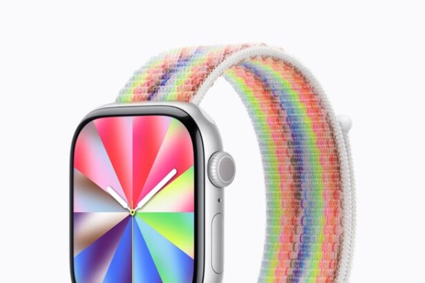 Apple Watch Pride Edition Sport Loop 2026 in 11 bunten Nylon-Farben gewebt, zur Feier der LGBTQ+ Community.