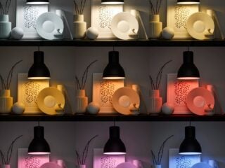 IKEA Matter Smart Home Lineup mit Kajplats Glühbirnen in verschiedenen Farben