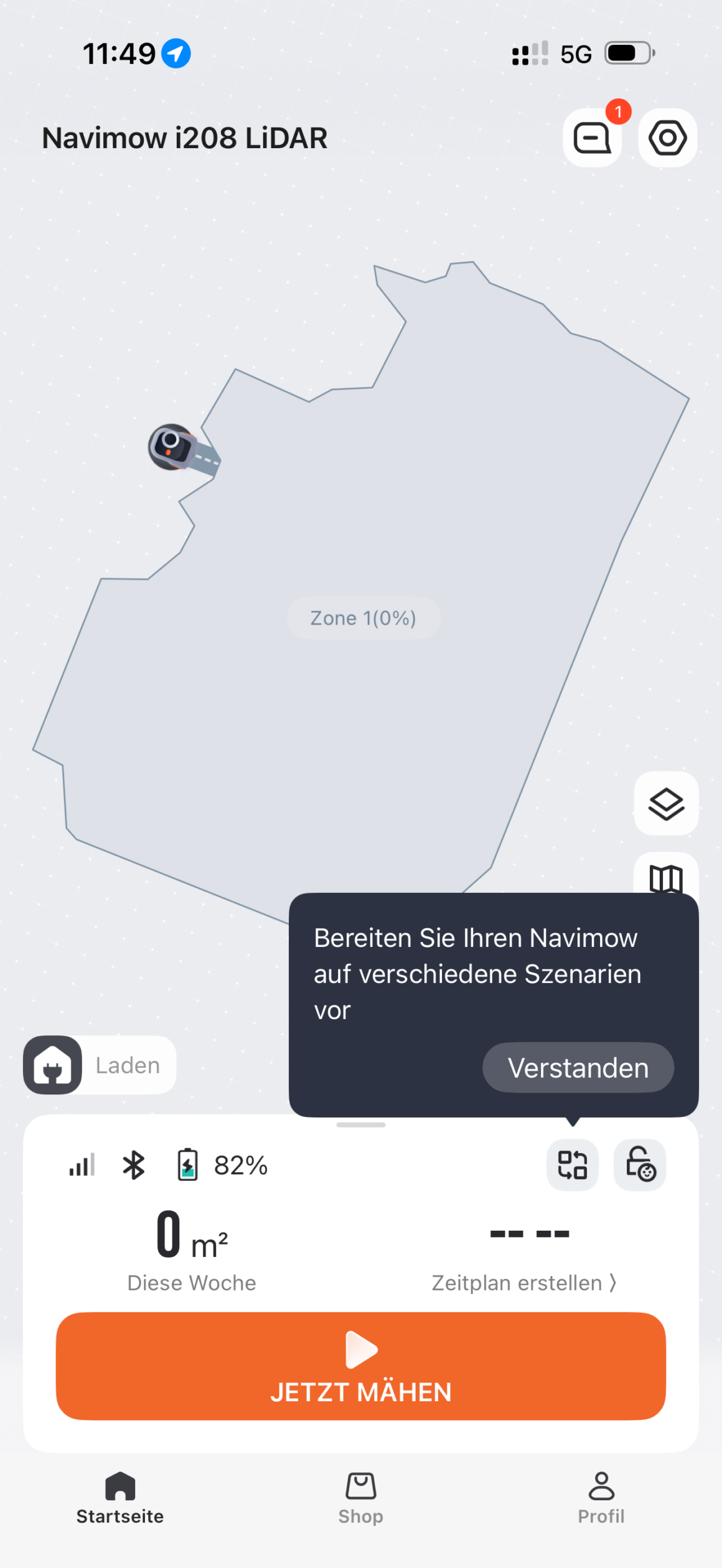 Navimow i208 LiDAR im Test: Ich habe gegen den Mähroboter gewettet und verloren Navimow App: erste Kartierung des Gartens