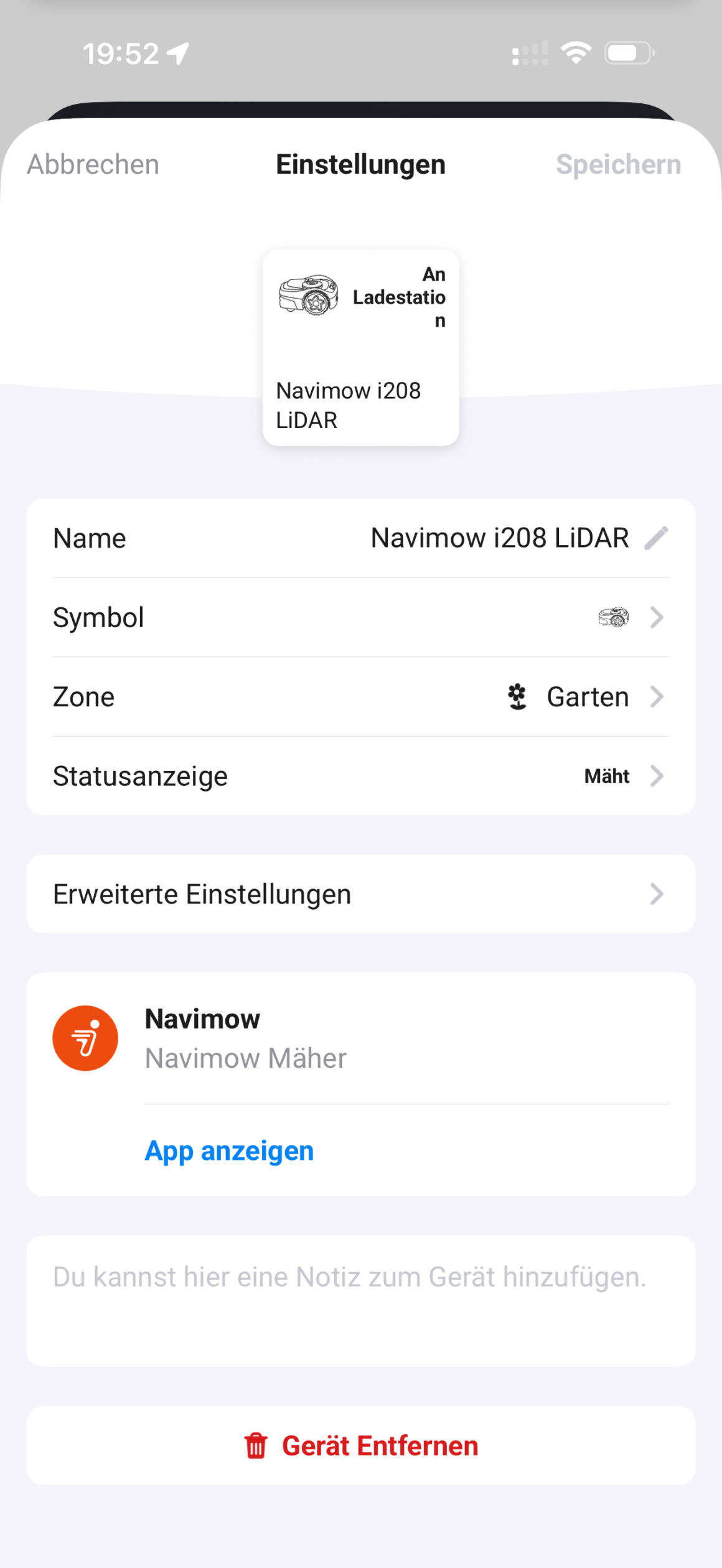 Navimow i208 LiDAR im Test: Ich habe gegen den Mähroboter gewettet und verloren Homey Pro: Steuerung des Navimow i208 LiDAR