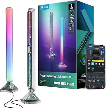 Govee Light Bars Pro for Gaming, verbesserte 16-Zoll Smart LED Lichtleisten mit dreiseitiger RGBIC Beleuchtung und WLAN für PC, Monitor, 60+ Szenenmodi, funktioniert mit Alexa und Google Home