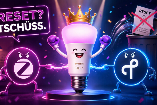 Philips Hue Lampe, die Zigbee und Thread gleichzeitig funkt