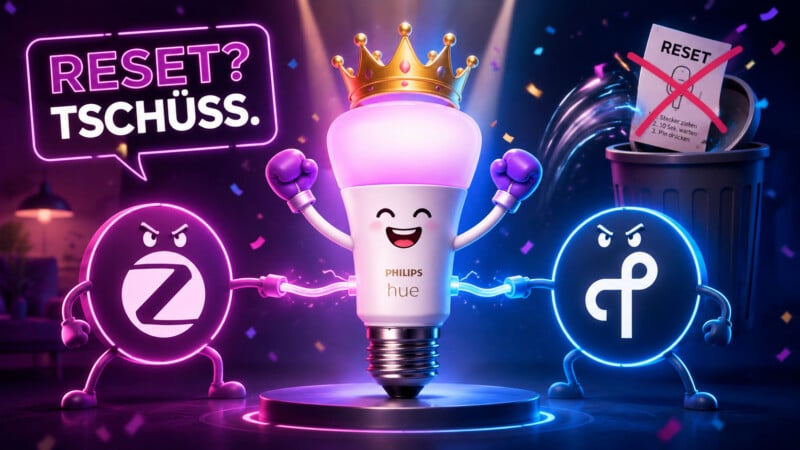 Philips Hue Lampe, die Zigbee und Thread gleichzeitig funkt