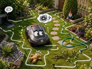 verwirrter roboter im gartenlabirynth &bull; techboys.de