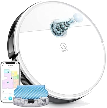 yeedi vac max Saugroboter mit Wischfunktion, 3000Pa Saugstärke, Teppicherkennung, Raumkarte, Sperrzone, Selektive Raumplanung, 7,7 cm Ultraflach, 200 min Laufzeit, kompatibel mit Absaugstation (exkl)