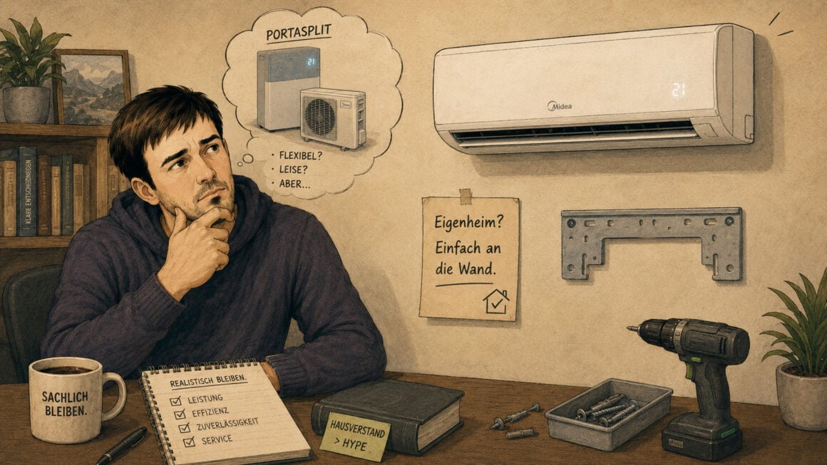 PortaSplit Alternativen: Warum fast alle Empfehlungen keine sind und was vielleicht ein wenig hilft Monoblock-Kassettengerät an der Hauswand: Klimaanlage ohne Außeneinheit fürs Eigenheim
