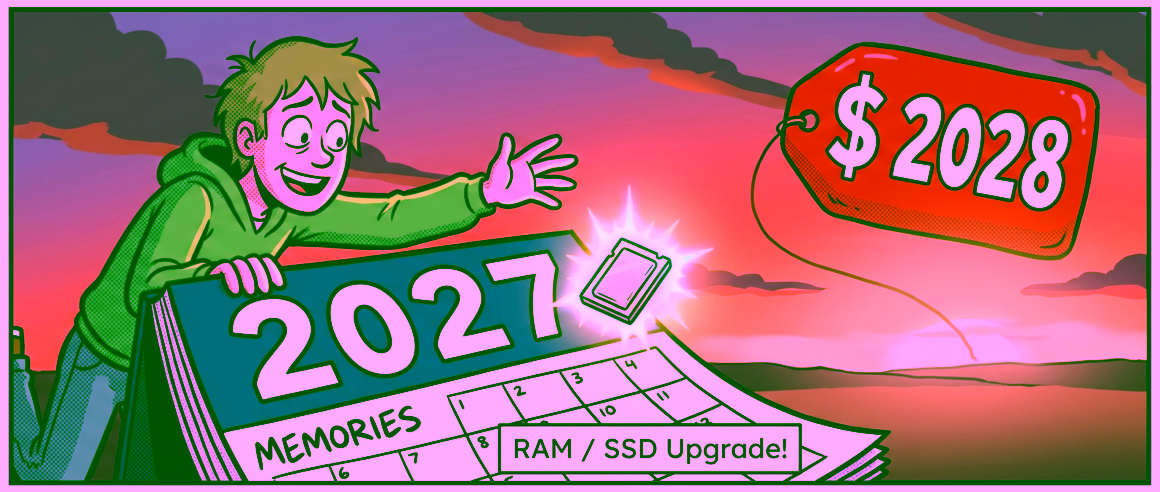 Speichermangel soll sich 2027 bessern. Billiger wird's trotzdem nicht Speichermangel 2027: Illustration zu SSD- und RAM-Preisen
