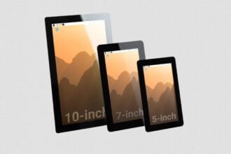Raspberry Pi Touch Display 2 in 5, 7 und 10 Zoll nebeneinander