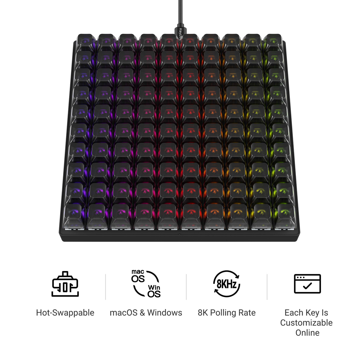 Keychron C100 8K: Das Makropad mit 100 leeren Tasten ist schon im Rückstand Keychron C100 8K Makropad mit 100 leeren Tasten