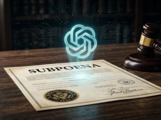 Untersuchung gegen OpenAI: Subpoena-Dokument mit Richterhammer und OpenAI-Logo (KI-generiertes Bild)