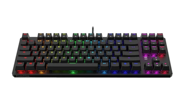 Leuchtende mechanische Gaming-Tastatur mit RGB-Beleuchtung, ideal für Computer- und Gaming-Enthusiasten.