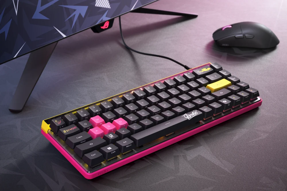 Ich hab‘ keine Ahnung, wer ZywOo ist – aber seine Tastatur ist verdammt bunt Hochwertige Gaming-Tastatur mit bunten Keycaps und RGB-Beleuchtung für Gaming-Enthusiasten.