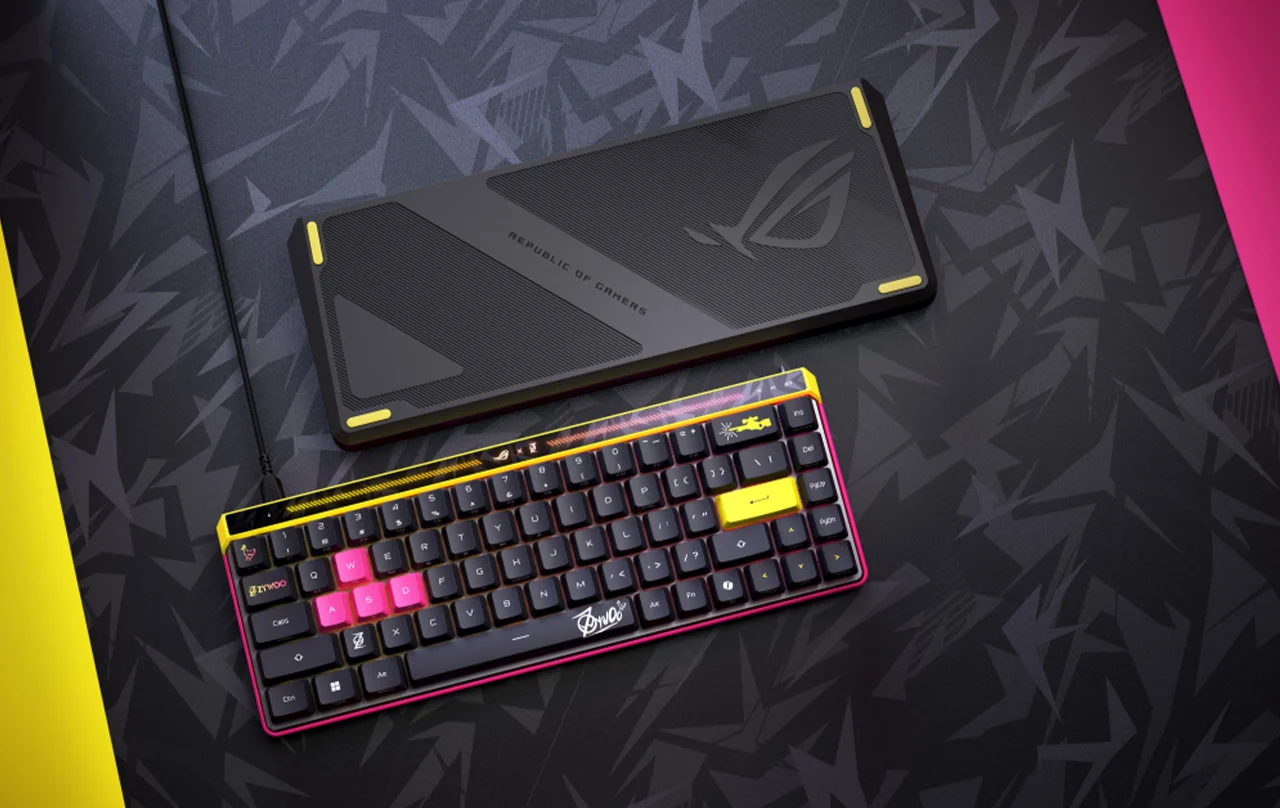 Gaming-tastatur mit bunten keycaps, PC Gaming-Schreibtisch, mechanisches Keyboard, Gaming-Zubehör, RGB-Keycaps, Gamer-Tastatur, Keycaps für Gaming, dedizierte Tastatur, Enthusiasten, Keyboard-Zubehör.