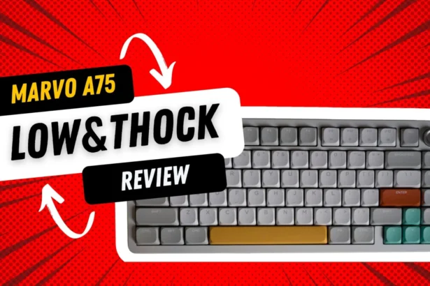 Marvo A75 mechanische Tastatur mit niedriger Bauhöhe und Thock-Gefühl.