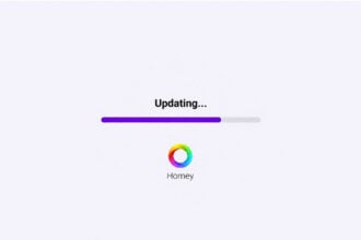 Homey Geräteaktualisierungen: Update-Fortschrittsbalken mit Homey-Logo