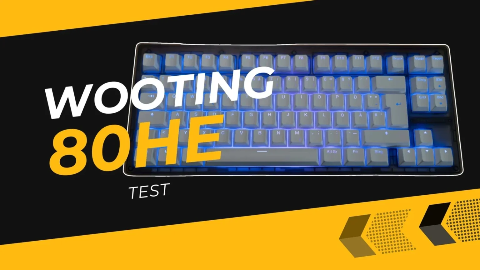 Wichtige Tastatur mit blauer Beleuchtung und mechanischen Keycaps für Gaming und Büro.