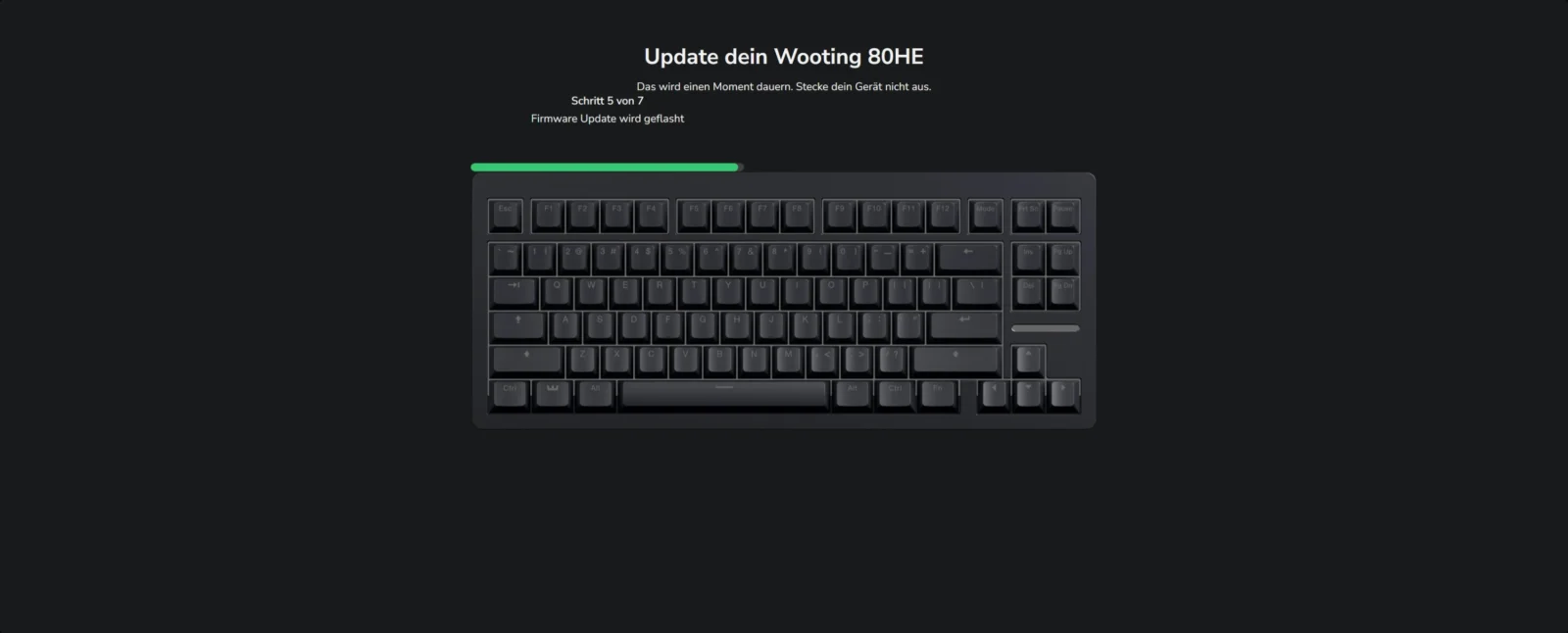 Wooting 80HE Test: Hall-Effect trifft Rapid Trigger – Gaming und Custom vereint? Saubere schwarze Tastatur mit deutschem Layout und ergonomischer Gestaltung.