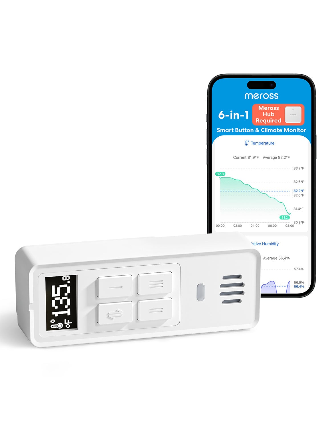 Meross Matter Hub Pro: Vier neue Sensoren für je 19,99 Euro, und Matter spricht nur der Hub Meross Smart Button MS700H mit drei Tasten, im Kit mit dem Matter Smart Hub Pro