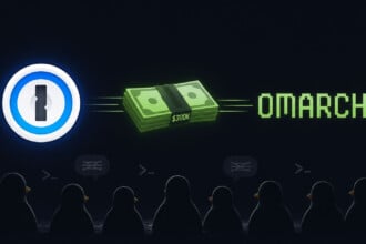 Omarchy und 1Password: KI-Illustration zur Finanzierung der Omacom Foundation durch den Passwort-Manager
