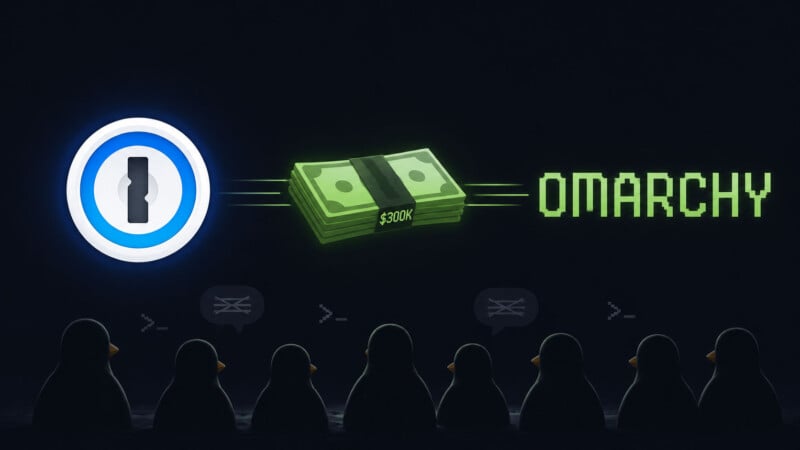 Omarchy und 1Password: KI-Illustration zur Finanzierung der Omacom Foundation durch den Passwort-Manager