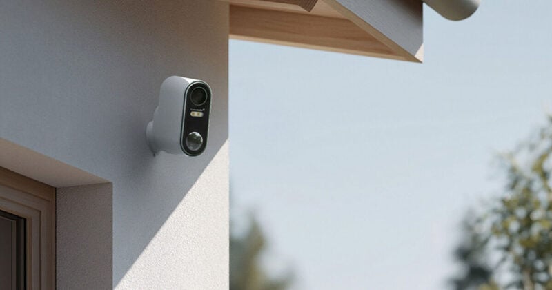 Homematic IP Kamera Update: Die Akku-Außenkamera HmIP-COR an einer Hauswand, sie braucht bis 22. September 2026 neue Firmware (Bild: eQ-3)