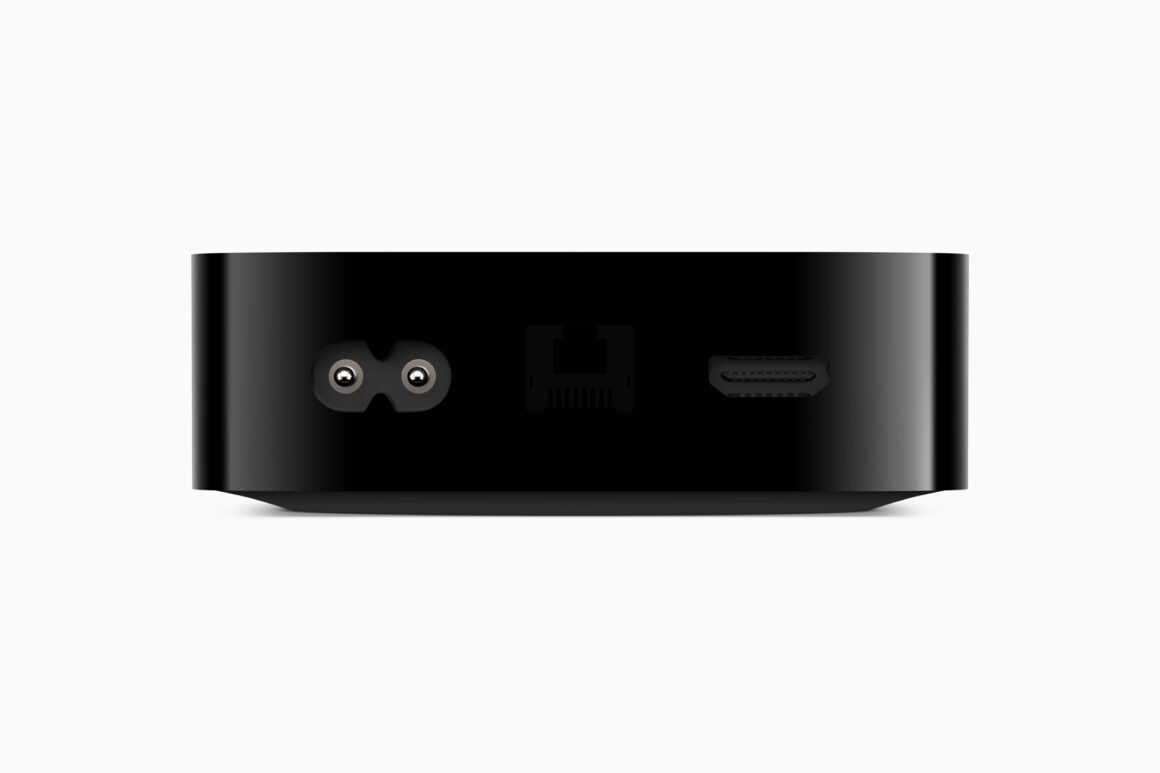 Apple TV 4K als Matter Hub: Gratis, wenn das richtige Modell dasteht Rückseite des Apple TV 4K der 3. Generation ohne Ethernet-Buchse, die WLAN-Version ohne Thread (Bild: Apple)